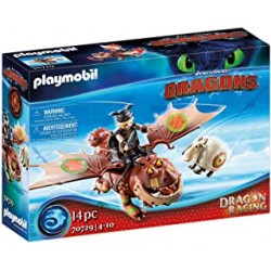 PLAYMOBIL DreamWorks Dragons 70729 Dragon Racing Fish Bone and Meat Tenderiser for Ages 4 and Above