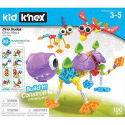 Kid K'NEX 85611 30 Model Dino Dudes Building Set, Kids Craft Set with 100 Pieces