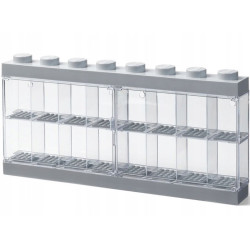 LEGO Zberateľská skrinka na 16 minifigúrok - šedá