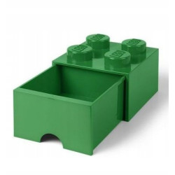 LEGO Úložný box 4 s šuplíkom tmavo zelená