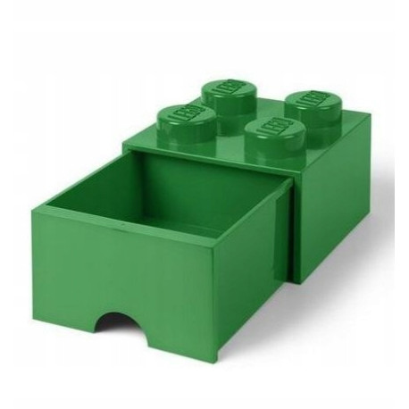 LEGO Úložný box 4 s šuplíkom tmavo zelená