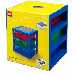 LEGO organizér s tromi zásuvkami - modrá