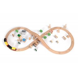 Tidlo Wooden Train Set (50 Pieces)