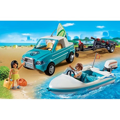 Playmobil 6864 Summer Fun Surfer Pickup with Speedboat with Underwater Motor