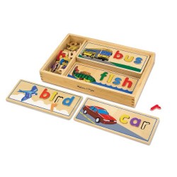 Melissa & Doug See & Spell Wooden Educational Toy With 8 Double