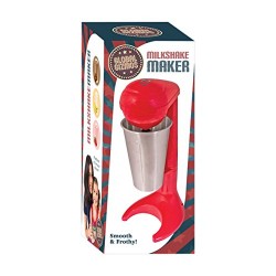 Global Gizmos 52640 Milkshake Maker Smoothie Mixes Cocktails with 12 oz Aluminium Cup, Red