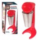 Global Gizmos 52640 Milkshake Maker Smoothie Mixes Cocktails with 12 oz Aluminium Cup, Red