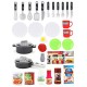 deAO Toddler Kitchen Playset My Little Chef With 30 Accessories Role Playing Game in RED