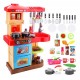 deAO Toddler Kitchen Playset My Little Chef With 30 Accessories Role Playing Game in RED