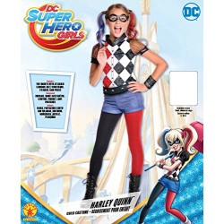 Harley Quinn Costume, Kids Deluxe DC Comics Outfit, Medium, Age 5