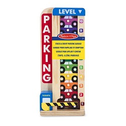 Melissa & Doug Stack & Count Wooden Parking Garage With 10 Cars