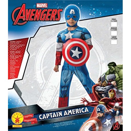 Rubie's Official Marvel Avengers Assemble Captain America Deluxe Child Fancy Dress Costume