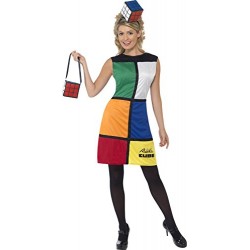 Smiffy's Women's Rubik's Cube Costume, Dress, Headband & Bag, Size