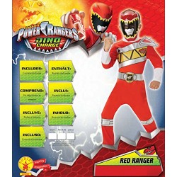 Rubie's Official Power Rangers Dino Charge Red Ranger Flat Chest, Children Costume