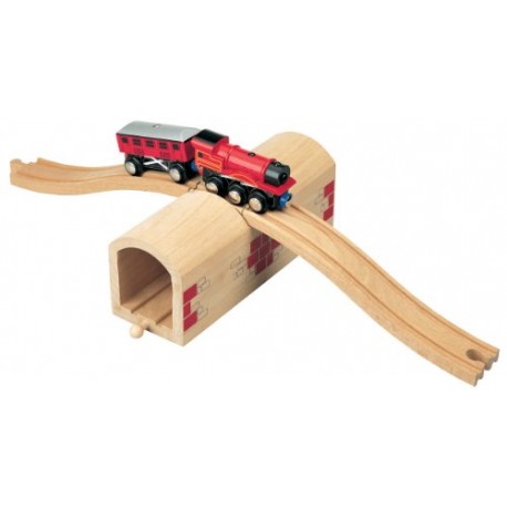 Toys For Play Wooden Railway over and under Tunnel