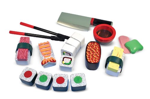 Melissa & Doug Sushi Slicing Wooden Play Food Set