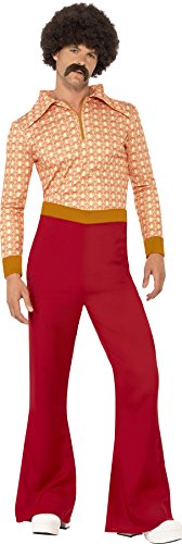 Smiffy's Adult Men's Authentic 70's Guy Costume, Top and High