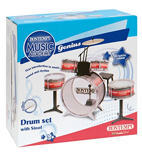 Bontempi 51 4830 Metallic Silver Drum Set with Stool (6