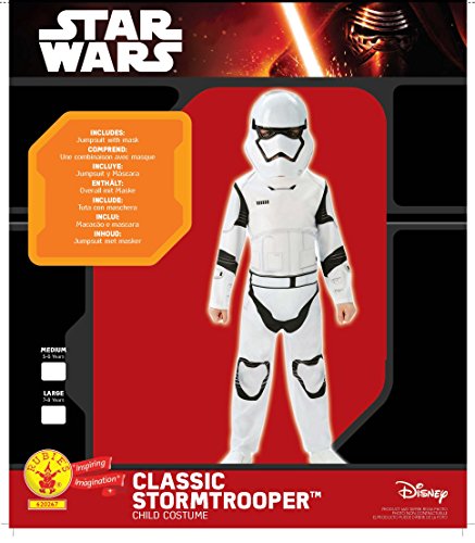 Rubie's Official Stormtrooper Boys Fancy Dress Disney Star Wars The Force Awakens Kids Costume Large Ages 7