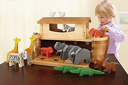 EverEarth EE33727 Giant Noah’s Ark Playset with 14 Animals/Bamboo/Wood