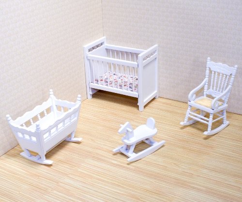 Melissa & Doug Classic Wooden Doll's House Nursery Furniture (4 pcs)