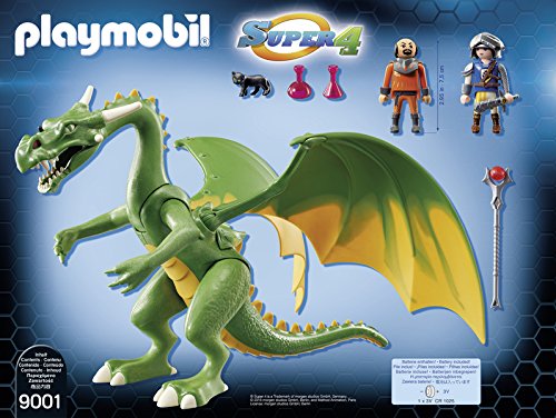 Playmobil 9001 Super 4 Kingsland Dragon with Alex and LED Fire Effects