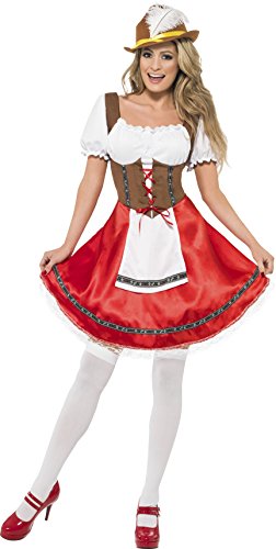 Smiffy's Adult Women's Bavarian Wench Costume, Dress with Attached Apron, Around the World, Serious Fun, Size