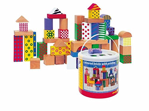 Woodyland Toddler Blocks in a Bucket with a Shape Sorting Lid (50