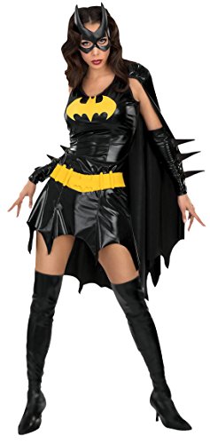 Rubie's Official Women's Costume Batgirl (Dress with Cape, Gauntlets, Vinyl Mask, Vinyl Belt and Boot Warmers)