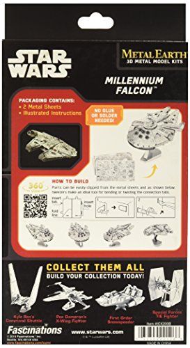 Metal Earth 3D Model Kit – 5061302 Iconx – Star Wars – Millennium Falcon – 10.8 x 7.62 x 6,99 cm – 2 pieces Metal Earth 3D Model Kit – 5061302 Iconx – Star Wars – Millennium Falcon – 10.8 x 7.62 x 6,99 cm – 2 pieces