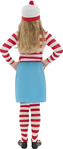 Smiffy's Children's Where's Wally? Wenda Costume, Top, Skirt, Glasses, Tights & Hat, Size