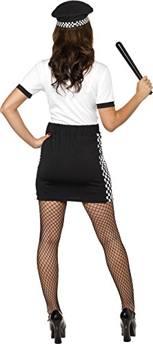 Smiffy's Women's Cop Costume, Skirt, Top, Hat and Neckpiece, Size