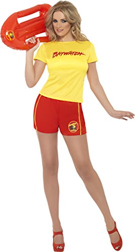 Smiffy's Adult Women's Baywatch Beach Costume, Top and Shorts, Baywatch, Serious Fun, Size