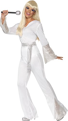Smiffy's Adult Women's 70's Disco Lady Costume, Top, Trousers and Belt, 70's Disco, Serious Fun, Size
