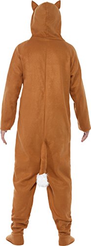 Smiffy's Adult Men's Fox Costume, All in one with Hood, Party Animals, Serious Fun, Size L, 27867