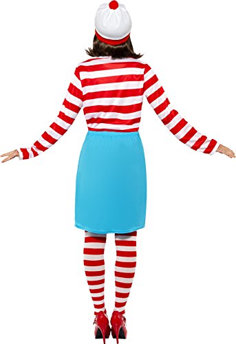 Smiffy's Women's Where's Wally? Wenda Costume, Top, Skirt, Glasses, Tights & Hat, Size