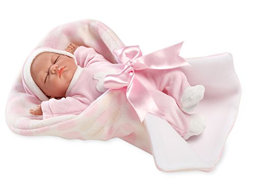 Arias 60134 Beautiful Crying Baby Doll on A Soft Blanket