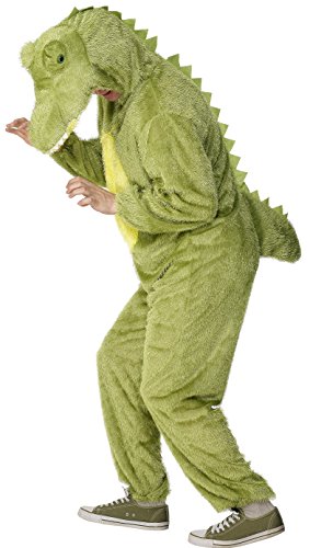 Smiffy's Adult Unisex Crocodile Costume, Jumpsuit with Hood, Party Animals, Serious Fun, Size