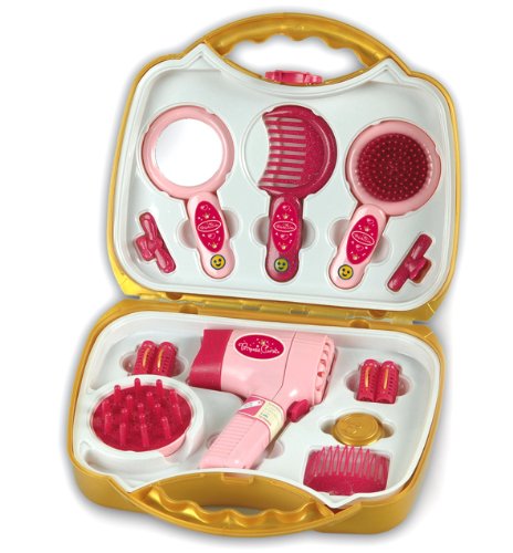 Theo Klein 5293 Princess Coralie Hairdressing Case Set with Electrical Hairdryer