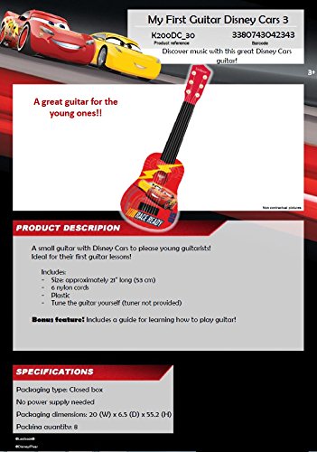LEXIBOOK Disney Cars Mini Acoustic Guitar