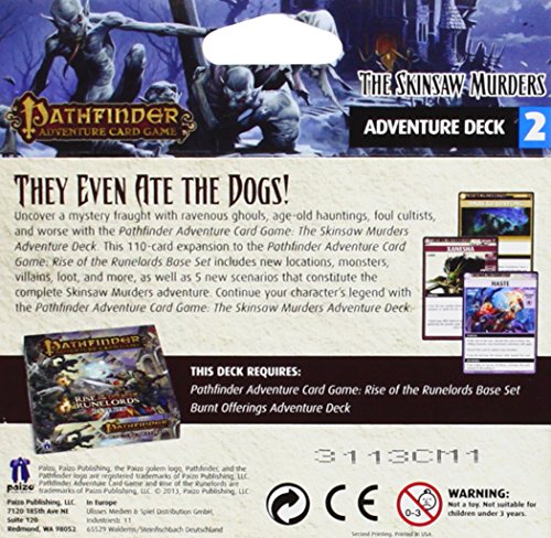 Pathfinder Adventure Card Game Rise of the Runelords Deck 2 The Skinsaw Murders Adventure Deck