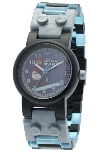 LEGO Anakin Star Wars Kids Buildable Watch with Link Bracelet and Minifigure | grey/blue | plastic | 28mm case diameter| analogue quartz | boy girl | official
