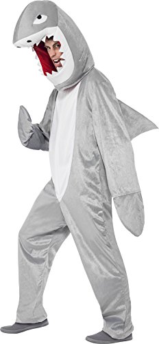 Smiffy's Adult Unisex Shark Costume, Bodysuit and Hood, Party Animals, Serious Fun, One Size, 43815