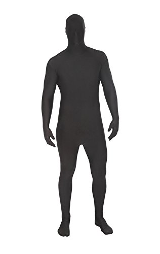 Adults MSUIT Black Second Skin Halloween Fancy Dress Costume