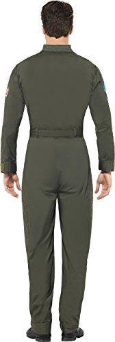 Smiffy's Top Gun Deluxe Male Costume, Jumpsuit, Dog Tags & Sunglasses, Top Gun, Colour