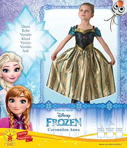 Rubie's Official Frozen Coronation Anna Girls Fancy Dress Disney Fairytale Kids Childrens Costume