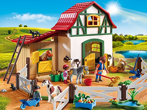 Playmobil 6927 Country Pony Farm with 2 Pony Stalls and Storage Loft