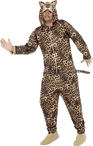 Smiffy's Adult Unisex Leopard Costume, All In One Jumpsuit, Size