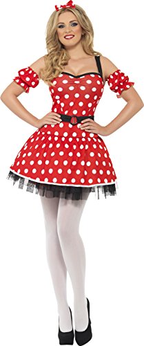 Smiffy's Adult Women's Madame Mouse Costume, Dress, Arm Cuffs and Headband, Wings and Wishes, Serious Fun, Size