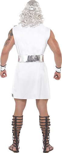Smiffy's Adult Men's Zeus Costume, Toga, Belt, Headband, Arm Cuffs and Lightning Bolt, Legends, Serious Fun, Size